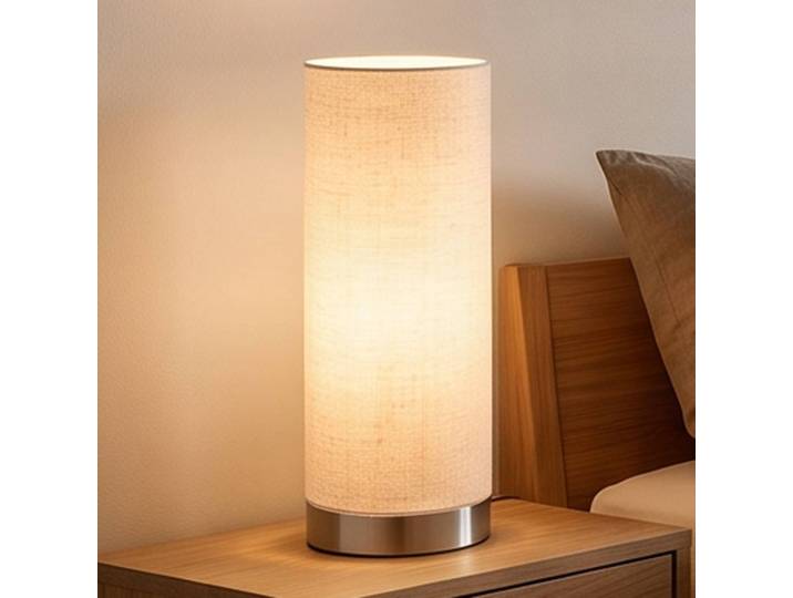 Tischlampe Ronja Lindby, dimmbar, creme / amber, für Schlafzimmer, Textil / Stoff / Seide, Modern, Tischlampe