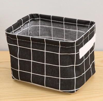 Friendly Fresh Finds Cotton Hemp Fabric Storage Basket With Handles For Tabletop And Closet Organization black