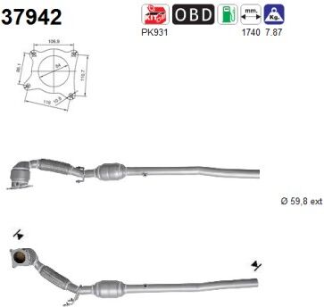 As Katalysator 37942 Für Vw