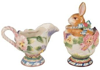 Fitz and Floyd Halcyon Sugar and Creamer Set