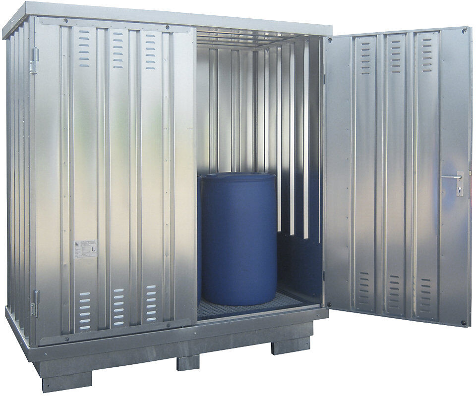 Gefahrstoff-Container auch zur aktiven Lagerung entzündbarer Stoffe, Außen-HxBxT 2385 x 2075 x 1075 mm, verzinkt LaCont