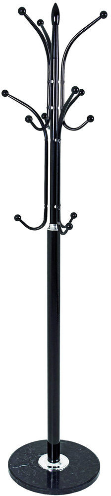 Rebrilliant Steel Freestanding 12 - Hook Coat Rack Black 219cm H X 40cm W X 40cm D