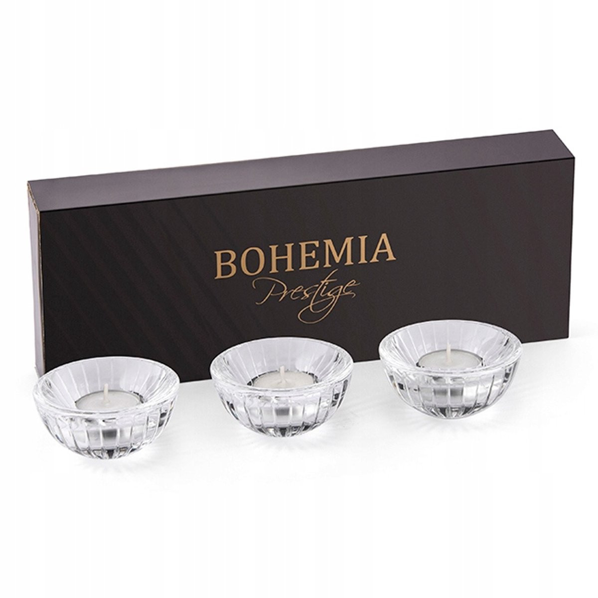 Bohemia Prestige Kristallen Theelichthouders Set van 3
