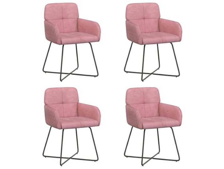 Makastle Esszimmerstühle 4 STK. Samt Rosa 59 x 56,5 x 86 cm