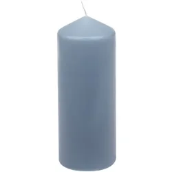 Stumpenkerze 20 cm Wachs Blau Rauchblau