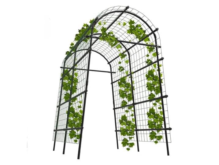 Arche de jardin extra haute de 7,5 pieds avec treillis et filet, en acier revêtu de polyéthylène, pour plantes grimpantes, légumes, pergola extérieure