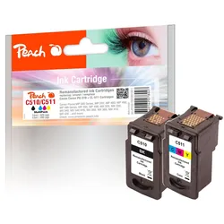 Peach Spar Pack Druckköpfe ersetzt Canon PG-510BK, CL-511C
