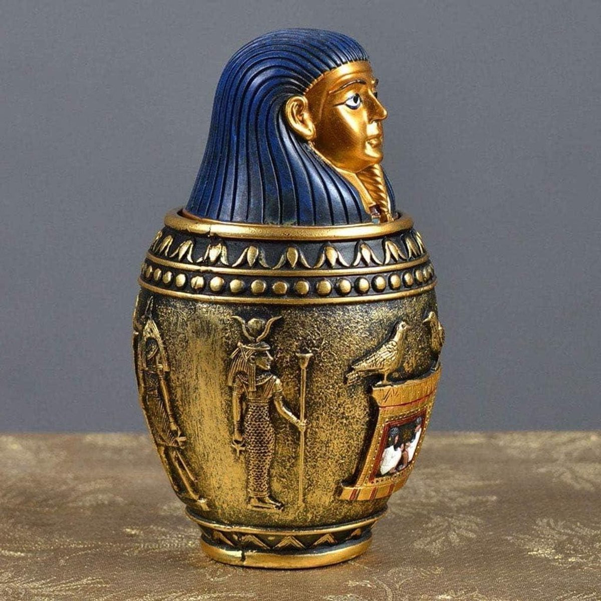 Egyptisch Beeldje Feng Shui Ornament Handgeschilderd Bronslook voor Woondecoratie