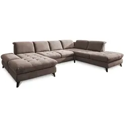 Wohnlandschaft Trento Stoff Grau Taupe