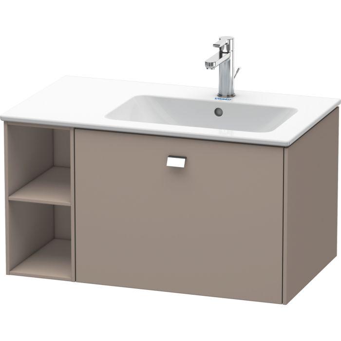 Duravit Brioso Waschtischunterbau BR401401043 820x479mm, Basalt Matt, Regal rechts, Griff Chrom