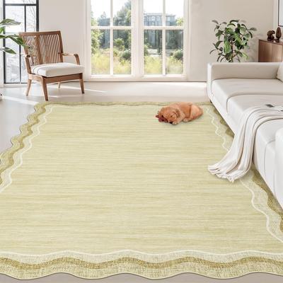 Garvee Modern Waves Scalloped Area Rug
