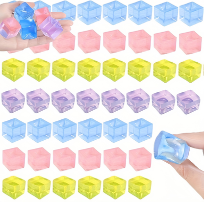 JoyToys Crystal Clear Ice Cube Squishy Toy For Stress Relief And Sensory Fidget Fun Crystal Clear Ice Cube Squishy Toy For Stress Relief And Sensory Fidget Fun