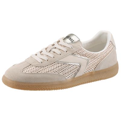 Sneaker VERBENAS "SOUND TROPIC", Damen, Gr. 37, Synthetik Textil, beige kombiniert, Leder, Synthetik, Textil, Flechtoptik, unifarben mit Farbeinsatz, Basic, Schuhe Sneaker, Retrosneaker, Schnürer, Freizeitschuh mit Flechtbesatz