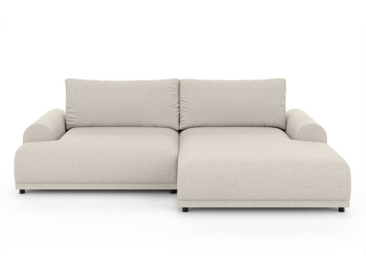 Ecksofa Lounge Schlaffunktion Bettkasten moderne L-Couch Ecke Rechts Beige / 21031