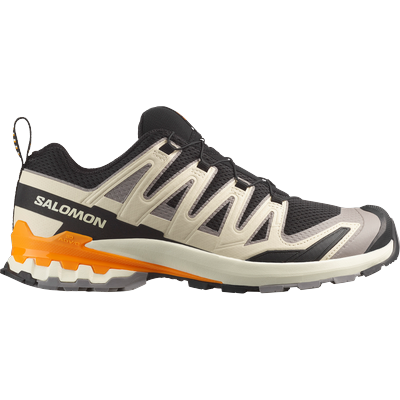 Trailrunningschuh SALOMON "XA PRO 3D V9", Herren, Gr. 48, Textil, schwarz (schwarz, gull, turmeric), Synthetik, Textil, Schuhe, für mehr Grip