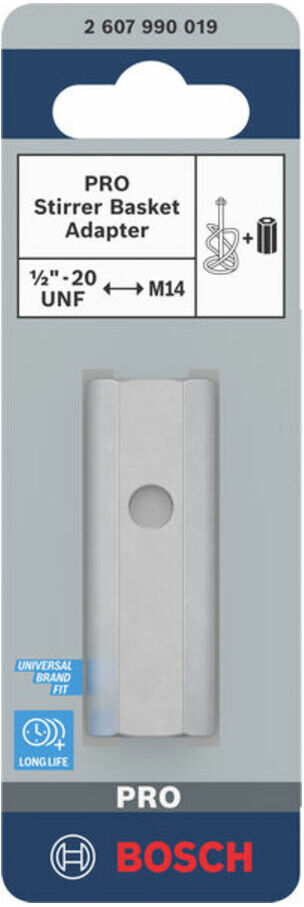 Bosch Adapter für Rührkörbe Länge: 60 mm mit Innengewinde 1/2"-20 UNF (2607990019)