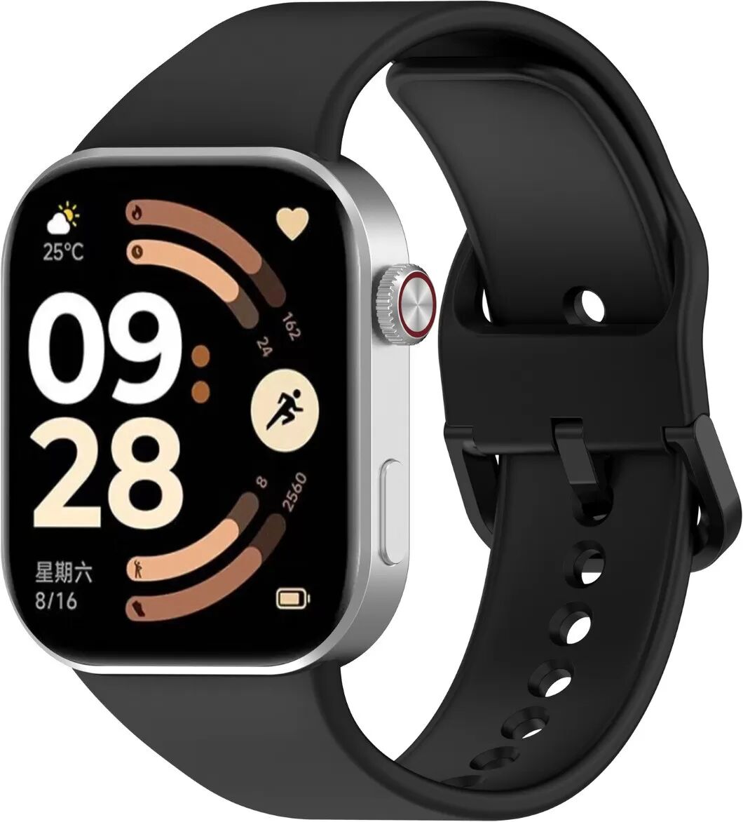 INF Flüssiges Silikon Ersatzarmband kompatibel mit Redmi Watch 6 - Verschiedene Farben verfügbar Schwarz
