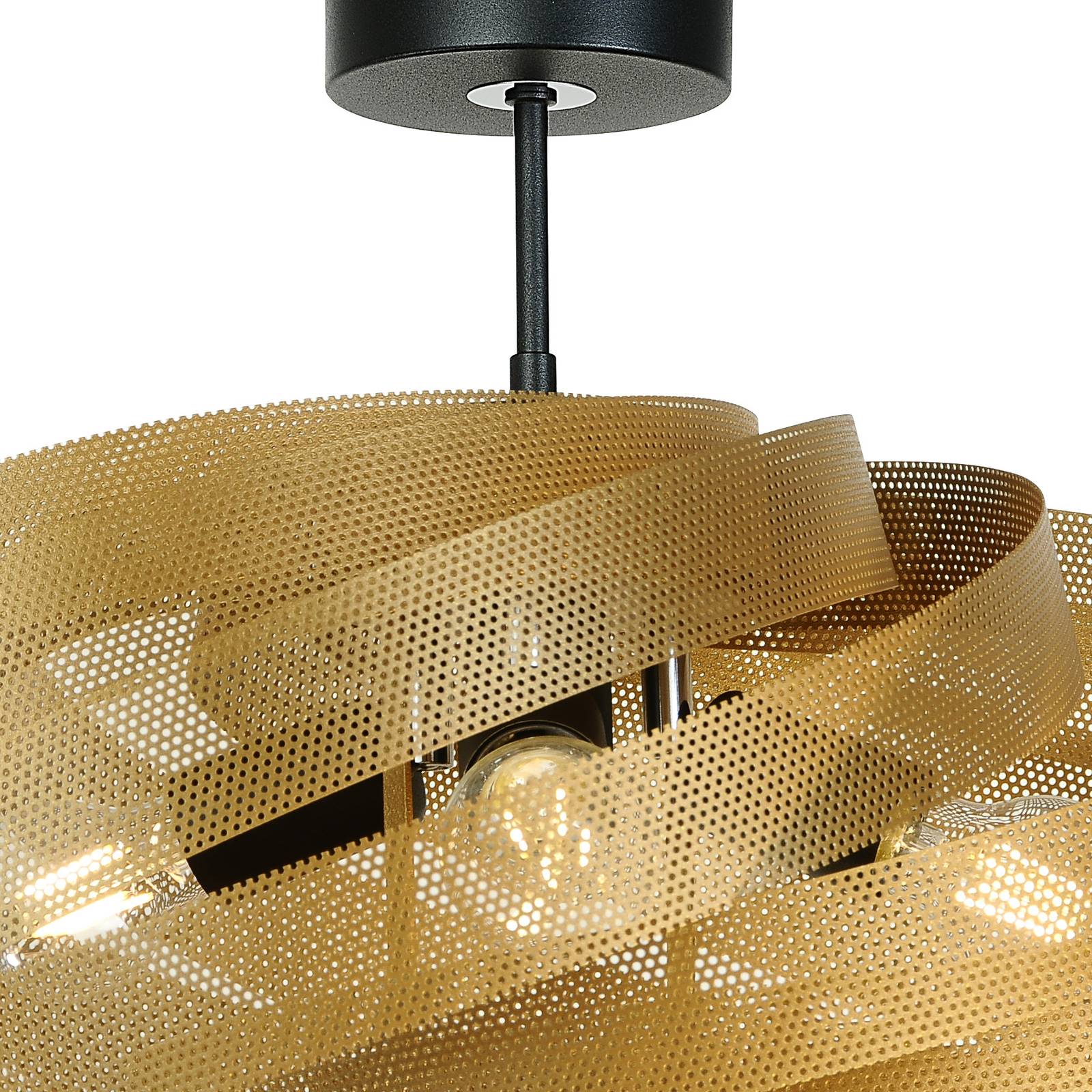 Ceiling Light Vento Domiluce, dimmable, Brass / gold, Living / Dining Room, metal, Modern, Ceiling Light