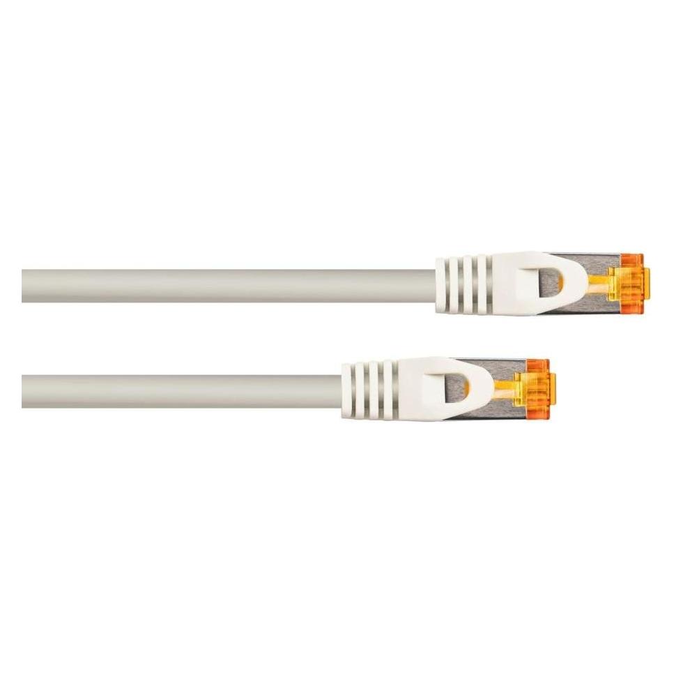Varia Cat 7 RJ45 Patchkabel, 10m, TPE, grau, flexibles Netzwerkkabel (S/FTP, 10 m) (419405)