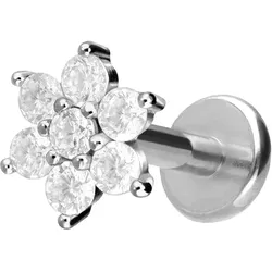 Titan Labret mit Innengewinde KRISTALLBLUME