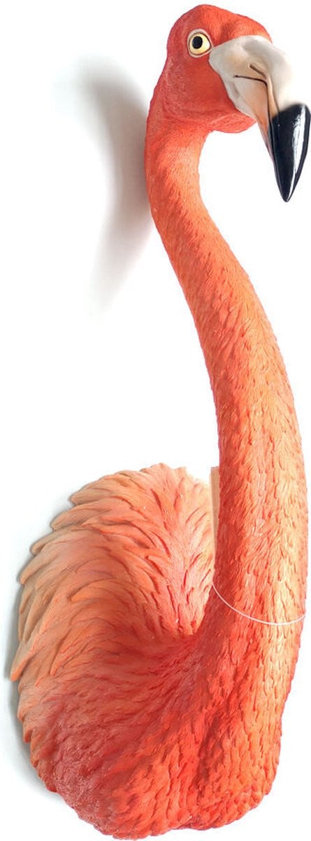 Flamingo hoofd wanddecoratie kapstok