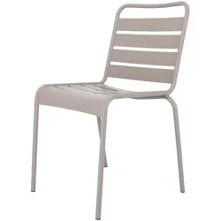 Stuhl Mya Metal aus Aluminium, Retro Chic, taupe, stapelbar, wetterfest für Garten und Terrasse