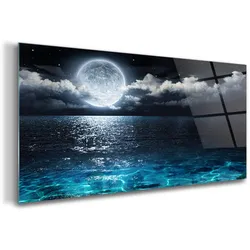 GLASBILD 140x70 cm Vollmond