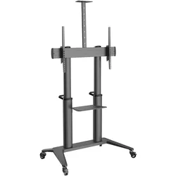 PureMounts Premium TV Cart - Single Display bis 120", schwarz
