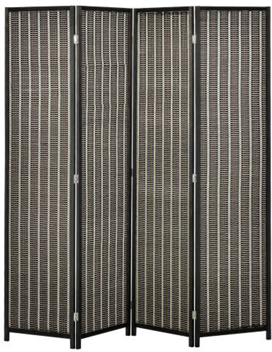 4-delige bamboe paravent bruin - Opvouwbare ruimteverdeler en scheidingswand - 180 x 180 cm