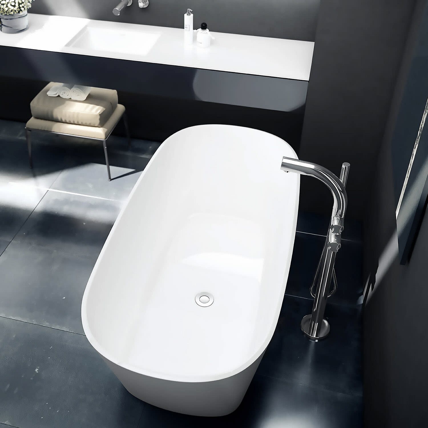 Victoria & Albert Vetralla 1500 freistehende Badewanne, Badewannen, VET-N-SW-NO, weiß
