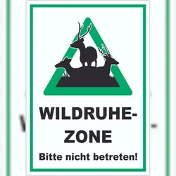 HB-Druck Wildruhezone Hirsche Schild A4 (210x297mm)