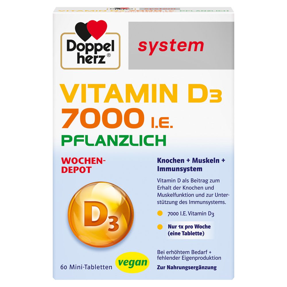 Doppelherz Vitamin D3 7000 I.e. pflanzlich sys.TAB 60 St Tabletten