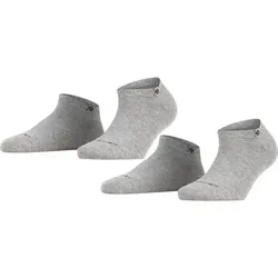 BURLINGTON Everyday 2-Pack Damen Sneakersocken, Größe 36 in Grau Grau