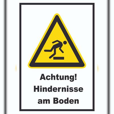 HB-Druck Achtung Hindernisse am Boden A0 (841x1189mm) Schild