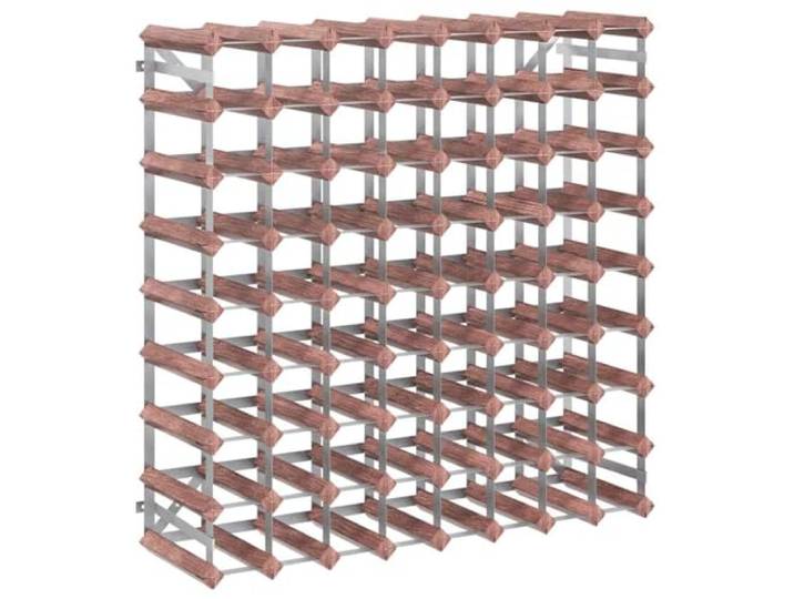 Weinflaschenständer 72 Flaschen, Braun, Kiefer Massivholz, 9 Ebenen Galvanisierter Stahl, rustikaler Charme, für Keller und Wohnzimmer, 8 Flaschen pro Ebene