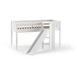 HOCHBETT mit Rutsche Karyl 208x114x204 aus Massivholz in Weiß