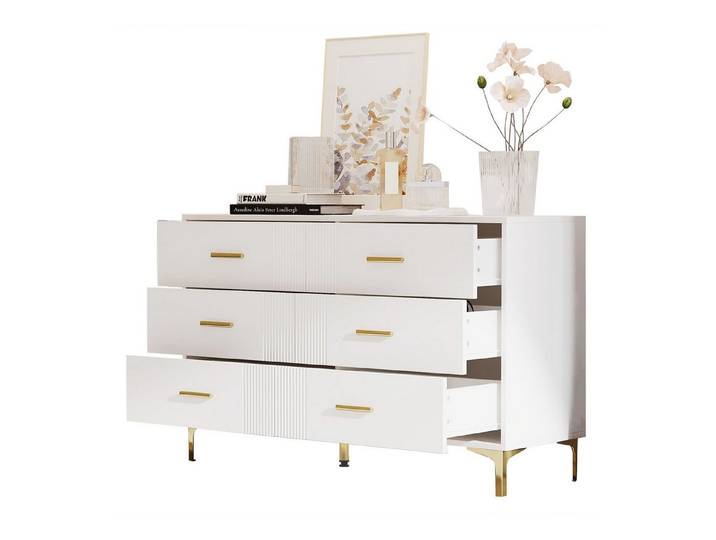 MODFU Sideboard mit Ausreichend Stauraum (Weiße Türkommode, 1 St)