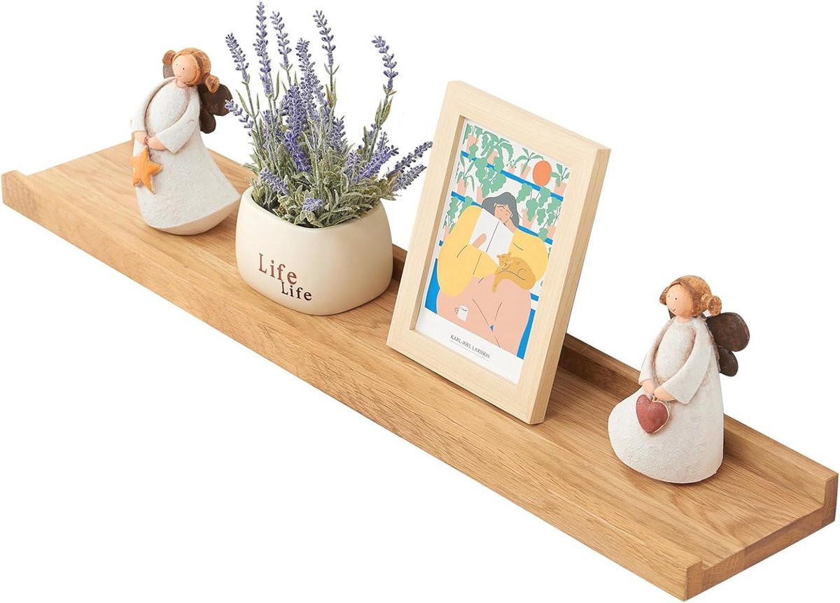 Zwevende Wandplank in Natuurlijk Hout - Multifunctionele Muurplank voor Woondecoratie en Opslag