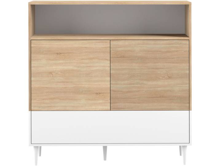 Sideboard Nila Natur, Weiss Holzwerkstoff B 120 H 121 cm