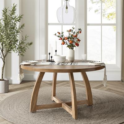 "HULALA HOME Bryan Mid-century Modern 54"" Solid Wood Round Dining Table"