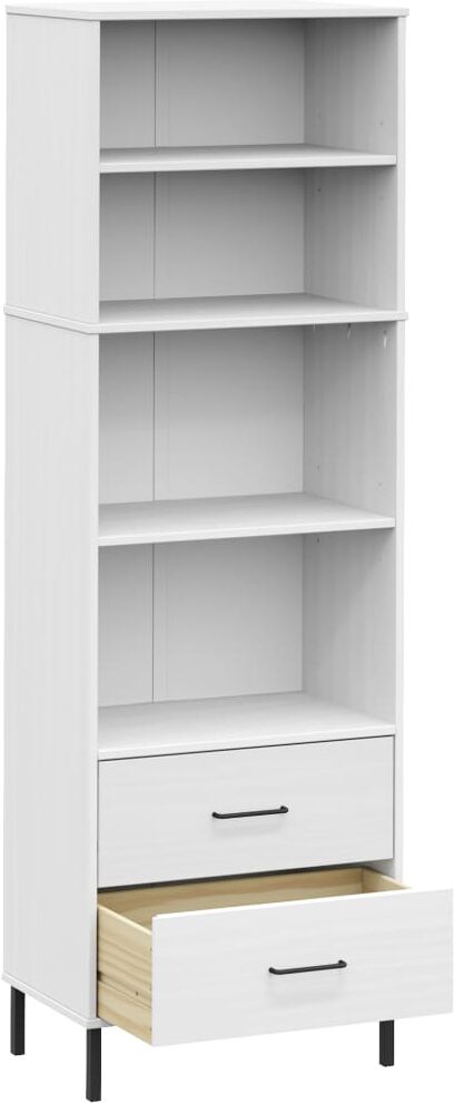 vidaXL Bibliothèque à 2 tiroirs Blanc 60x35x180 cm Bois massif OSLO