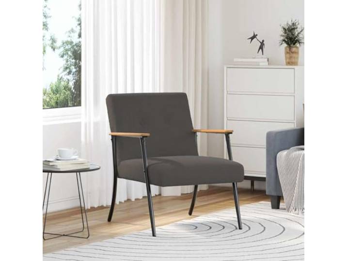 NLQMSU Dunkelgrauer Sessel aus Wollstoff, gekräuselt, für Wohnzimmer und Stabile Stahlbeine, robuster Sperrholzrahmen, ergonomisches Design, gemütliches Interieur, einfache Wartung