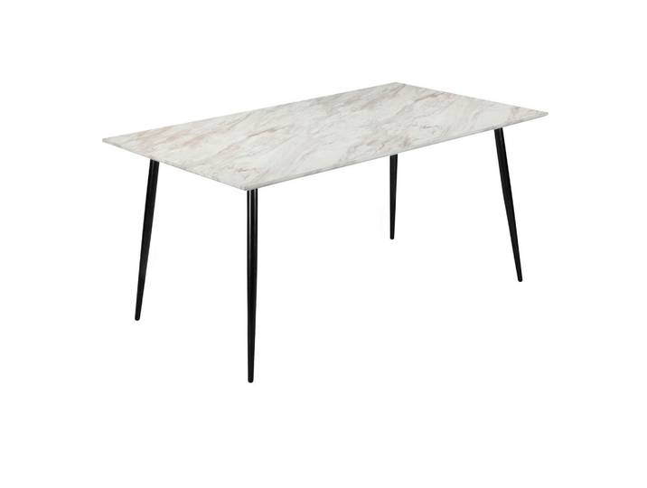 Mid.you Esstisch Dublin, Schwarz, Metall, Marmoroptik, rechteckig, rund, 80x76x120 cm, gastro- und objekttauglich, Esszimmer, Tische, Esstische