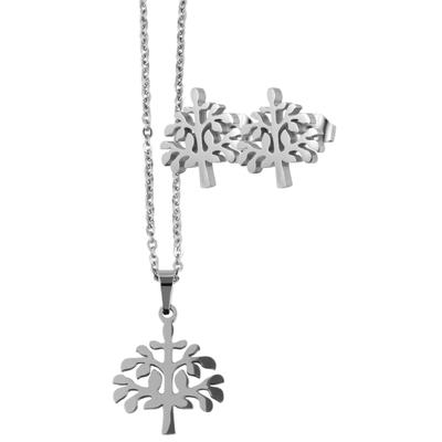 Kette ohne Anhänger ADELIA´S "Halskette mit Anhänger – Lebensbaum aus Edelstahl", silber, Halsketten, Damen, 43cm, Edelstahl, Ein Geschenk, das Freude macht