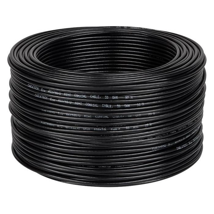 RG174 Koaxialkabel 50 Ohm 100m schwarz (Antennenkabel) (RG-174)