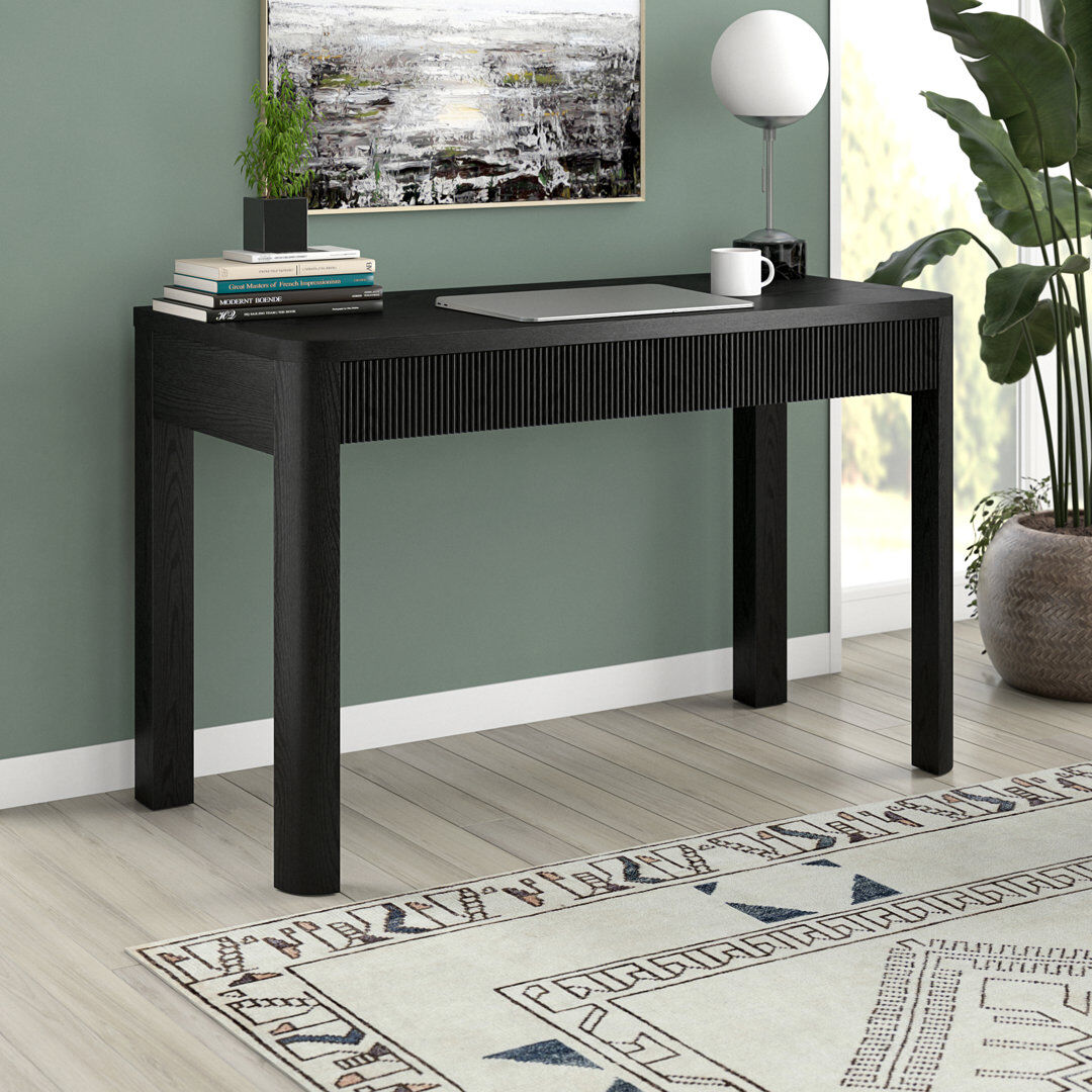 Brayden Studio Birglinde Writing Desk Black 76.2cm H X 120.65cm W X 55.88cm D