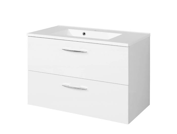 Meuble vasque 80cm Blanc/Blanc