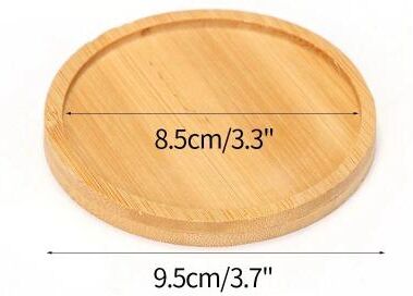 Uplifted Finds Mini Bamboo Decorative Tray High Performance Creative Coffee Cup Mat & Wood Flower Pot Saucer round 9.5cm