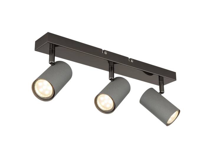 Globo Strahler Robby, Grau, Schwarzchrom, Metall, rechteckig, 10x12x41 cm, CE, verstellbare Spotlights, Lampen & Leuchten, Innenbeleuchtung, Spots & Strahler, Deckenspots