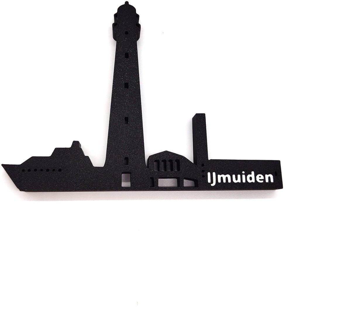 Allygami IJmuiden Skyline Silhouet Vuurtoren Decoratie 3D Print Zwart